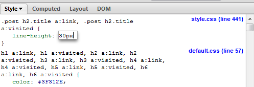 changing the CSS via Firebug