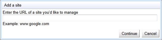 Add site URL to Google Webmaster Tools