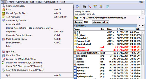 Change files attributes